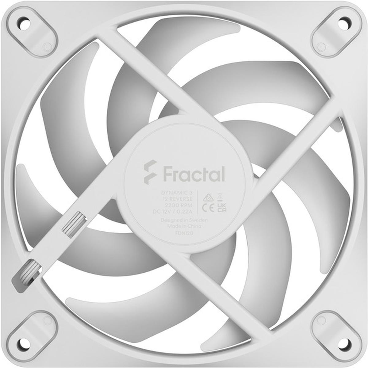 Fractal Design Dynamic 3 12 Reverse 120mm Gehäuselüfter weiß