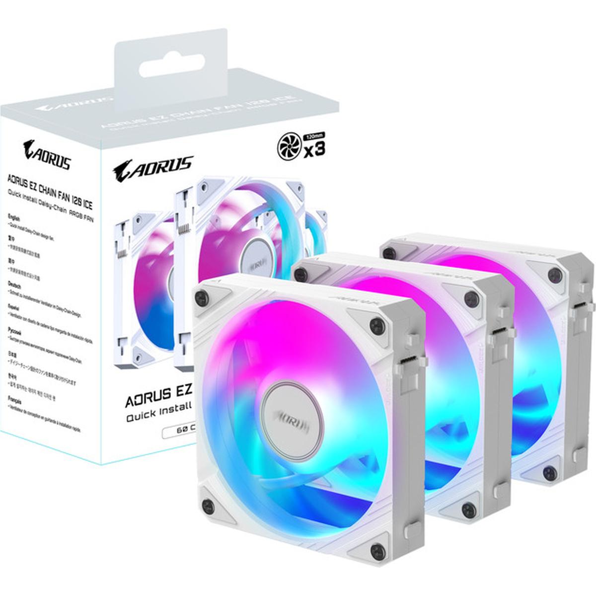 Gigabyte AORUS AO 120 ICE 120mm Gehäuselüfter 3er-Pack