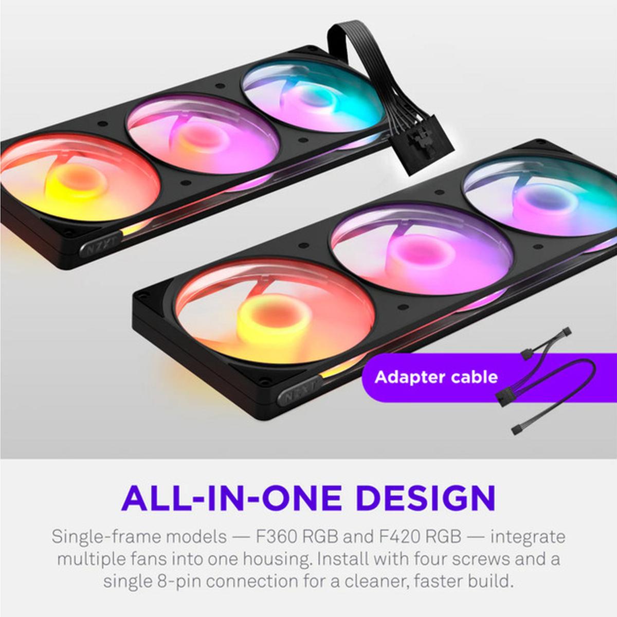 NZXT F360 RGB 3x 120mm PWM Lüfter schwarz