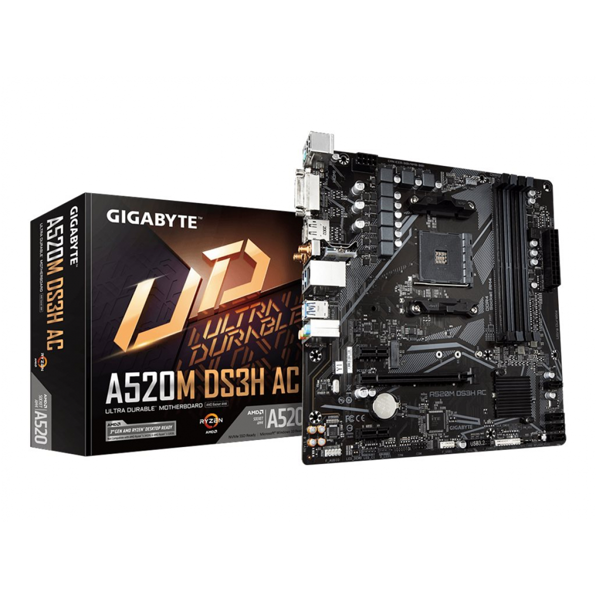 Gigabyte A520M DS3H AC AM4 Mainboard