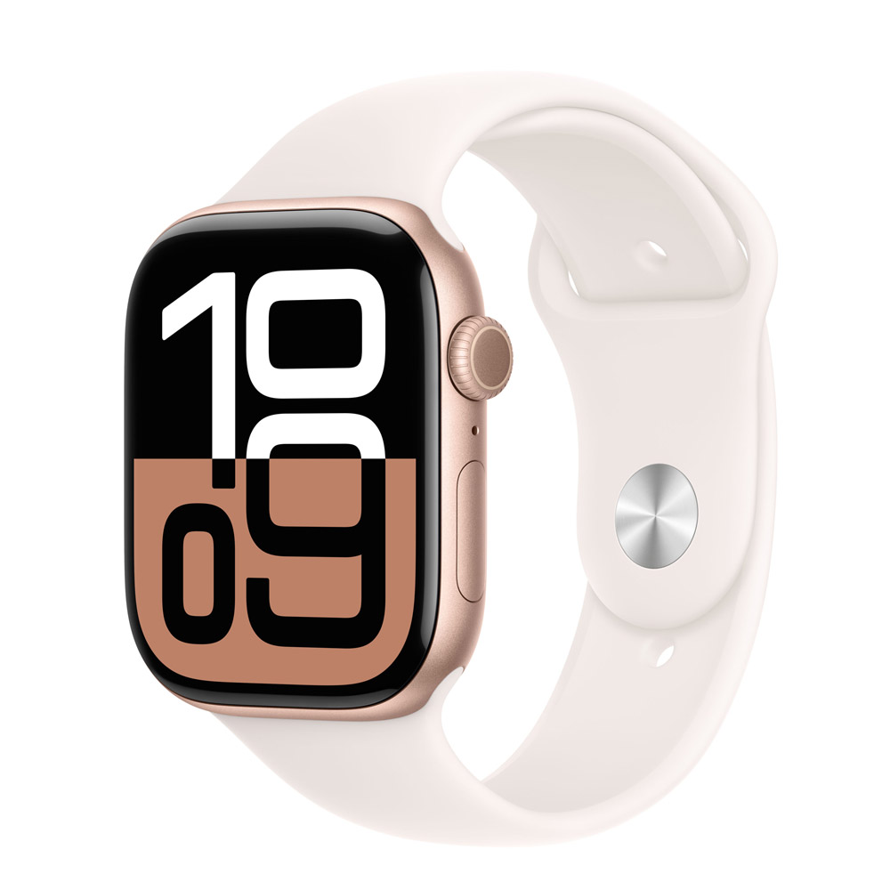 Apple Watch Series 10 4G 46mm Aluminium Roségold Sportarmband Blassrosa M/L