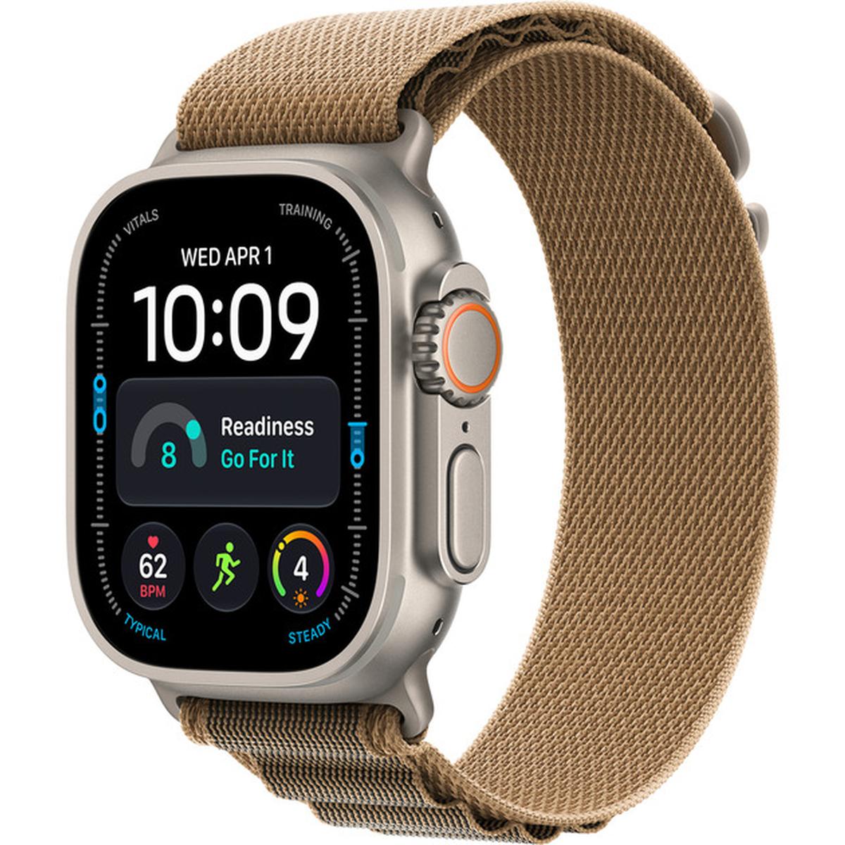 Apple Watch Ultra 4 GPS + Cellular 49mm Titan Smartwatch mit Alpine Loop L natur/wüstensand