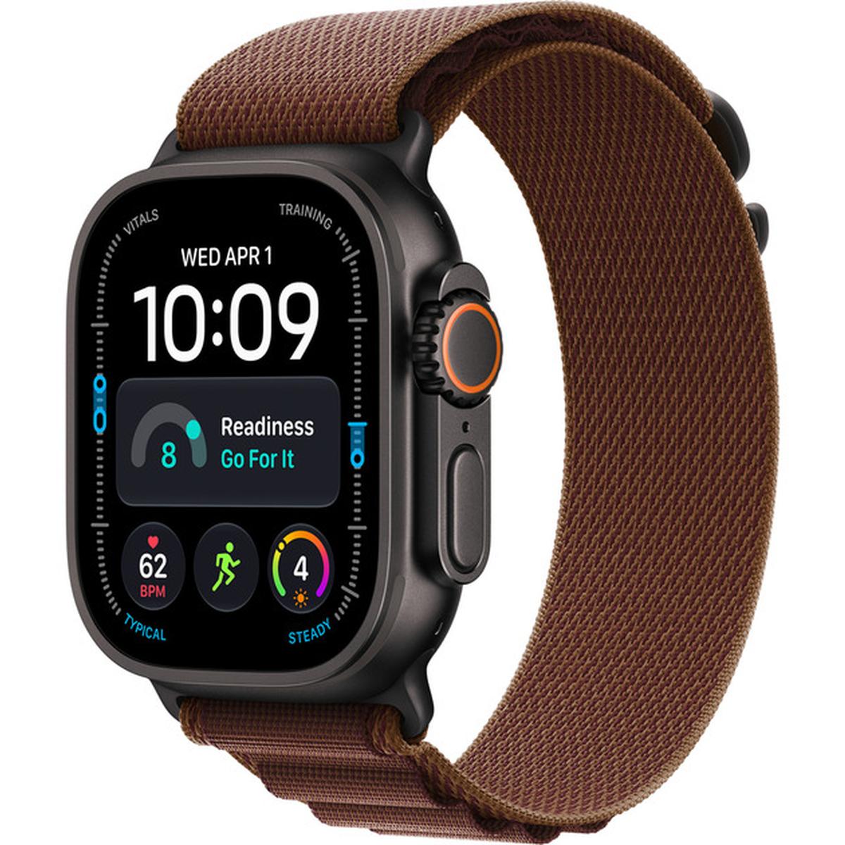 Apple Watch Ultra 4 GPS + Cellular 49mm Titan Smartwatch mit Alpine Loop L schwarz/burgunder