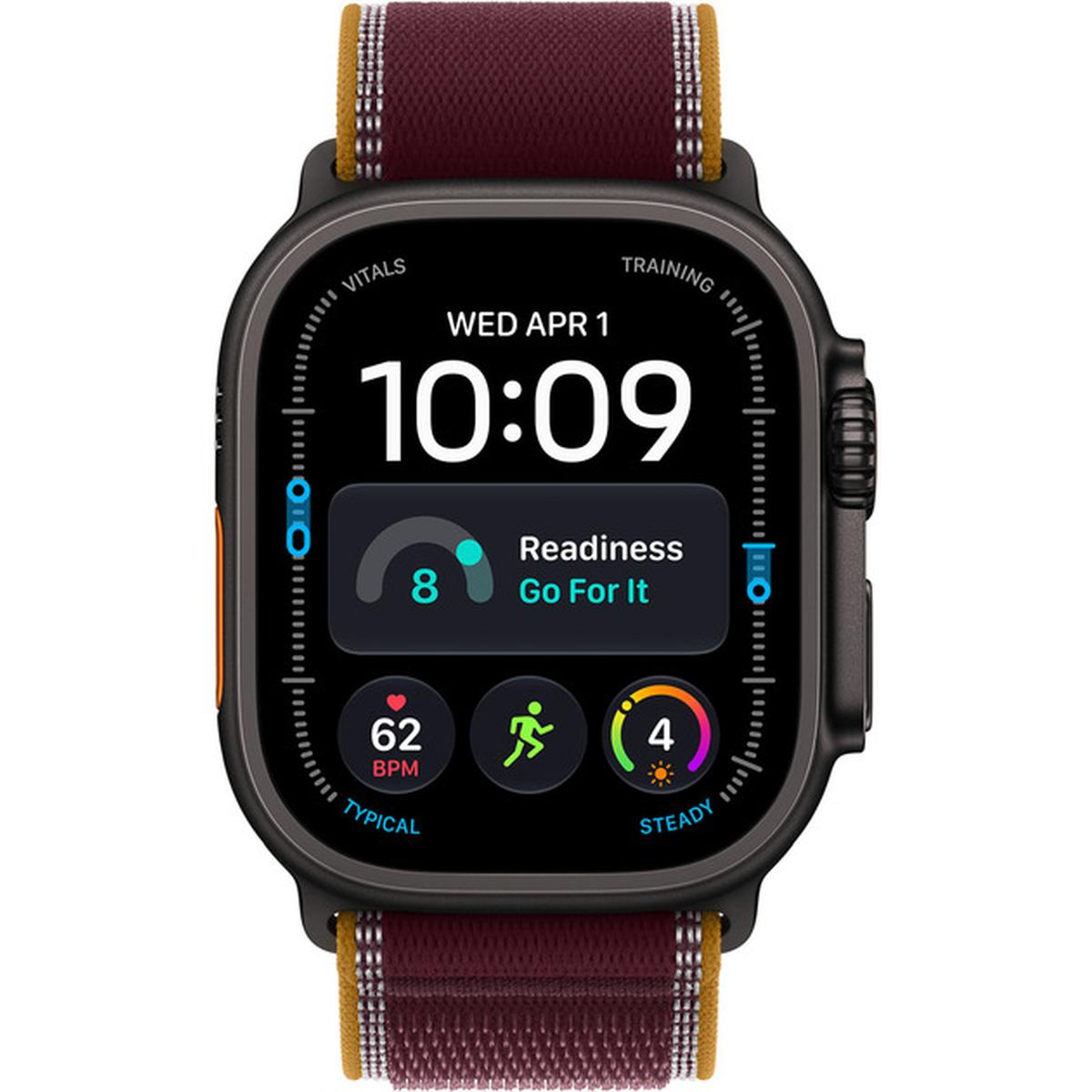 Apple Watch Ultra 4 GPS + Cellular 49mm Titan Smartwatch mit Trail Loop M/L schwarz/burgunder