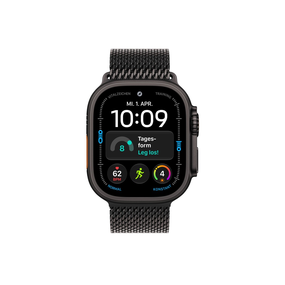 Apple Watch Ultra 4 GPS + Cellular 49mm Titan Smartwatch Titanium Black Milanese Loop Black Medium