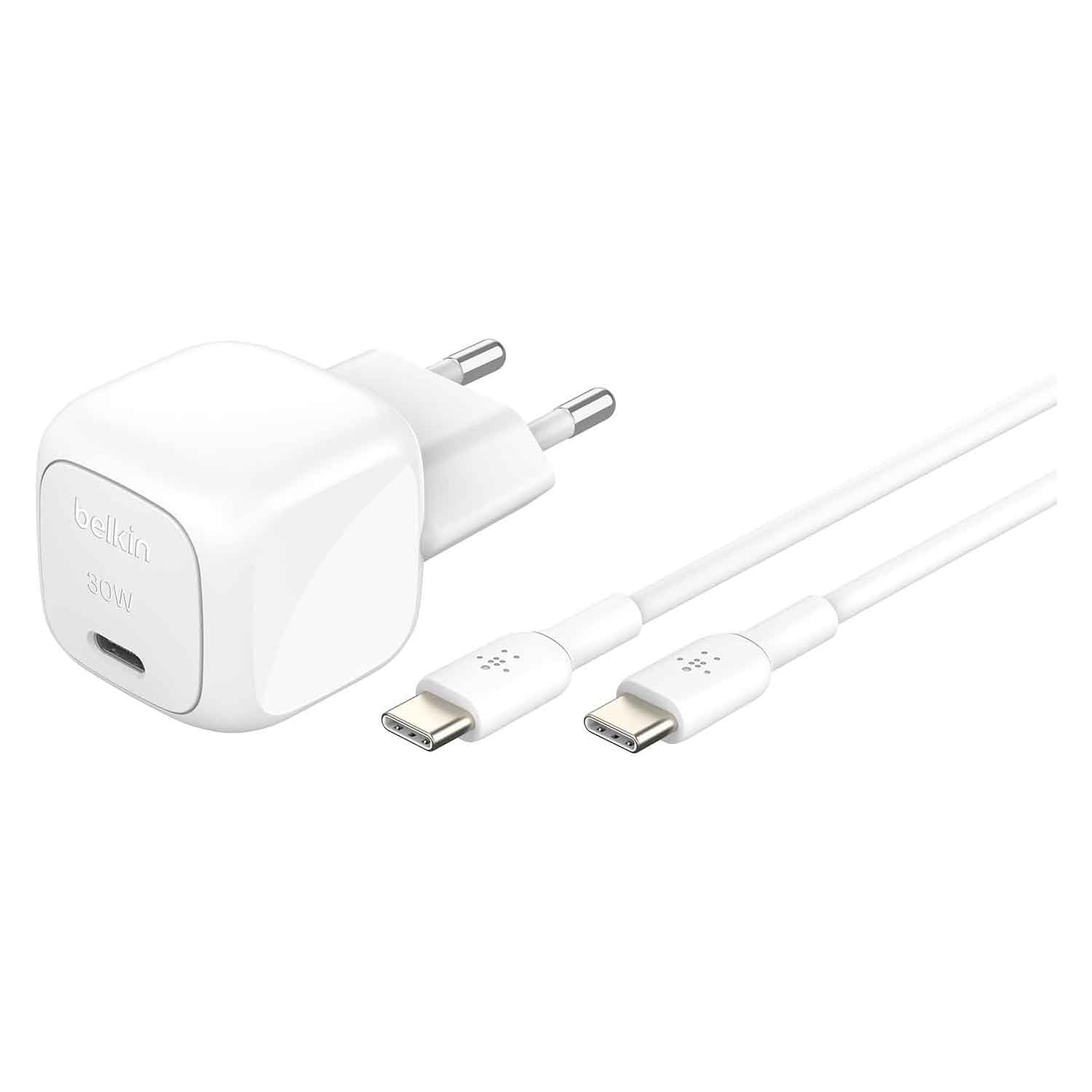Belkin BoostCharge kompaktes Ladegerät 30W weiß mit Kabel