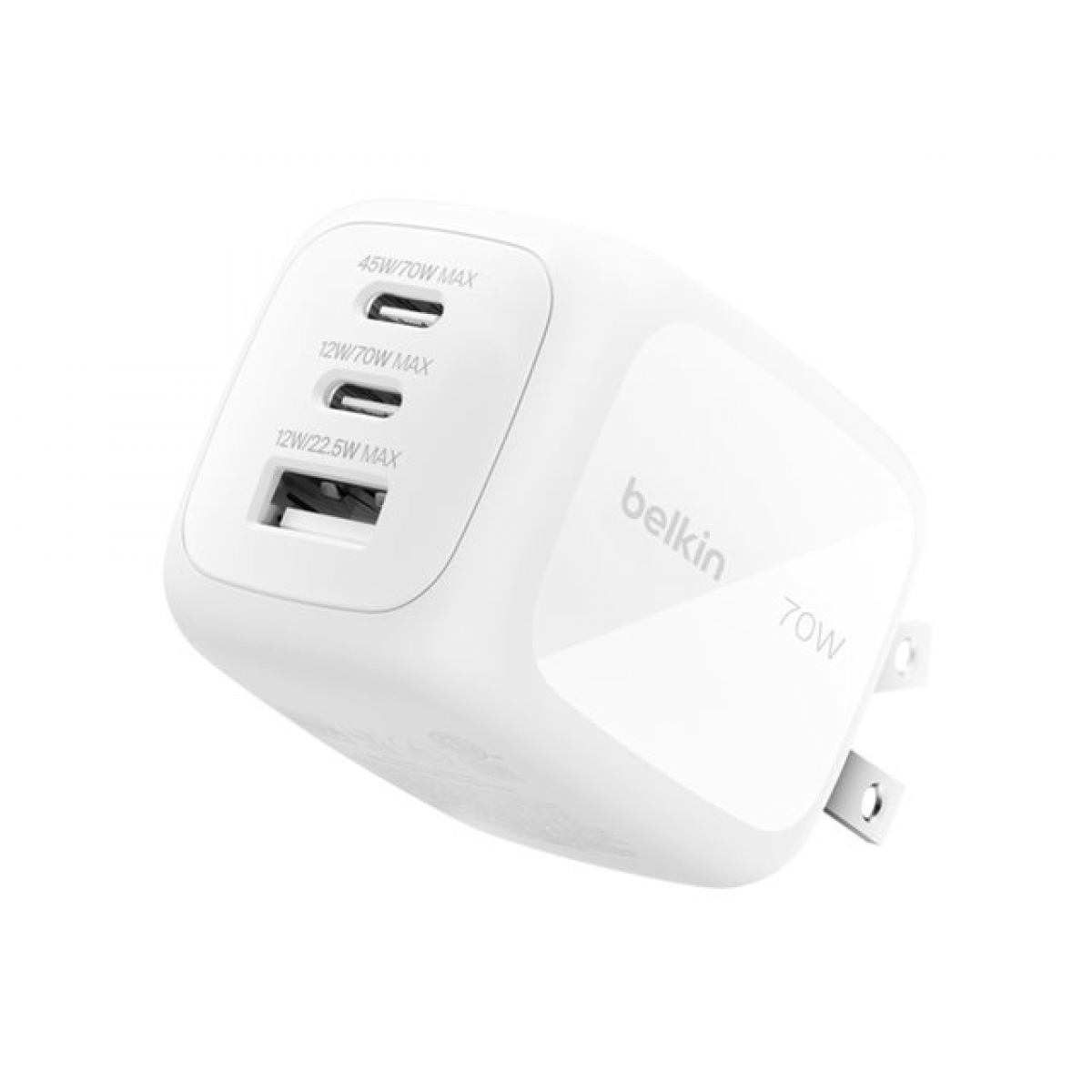 Belkin 70W GaN 3-Port-Ladegerät weiß