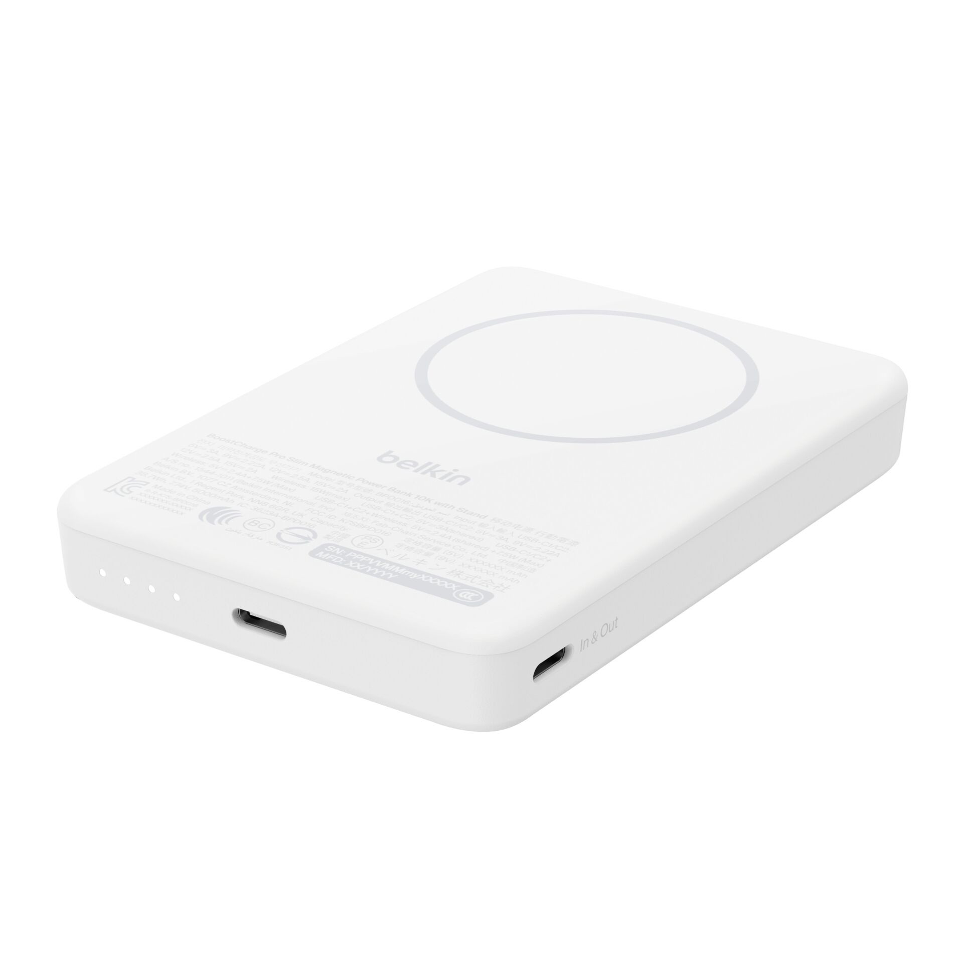 Belkin BoostCharge 10.000mAh magnetische Powerbank mit Ständer Qi2 weiß