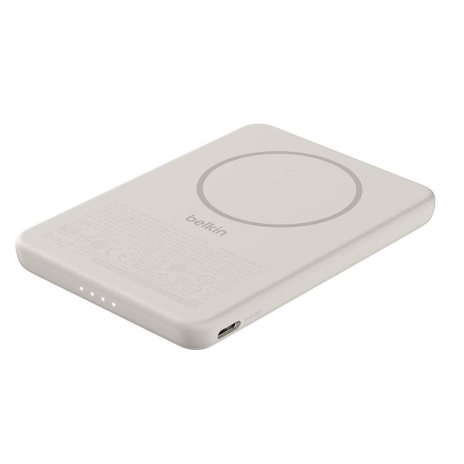 Belkin BoostCharge 5.000mAh magnetische Powerbank mit Magnetring beige