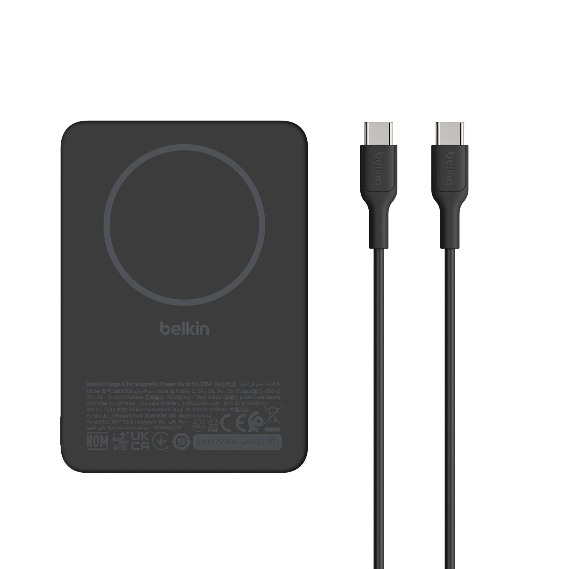 Belkin BoostCharge 5.000mAh magnetische Powerbank mit Magnetring schwarz