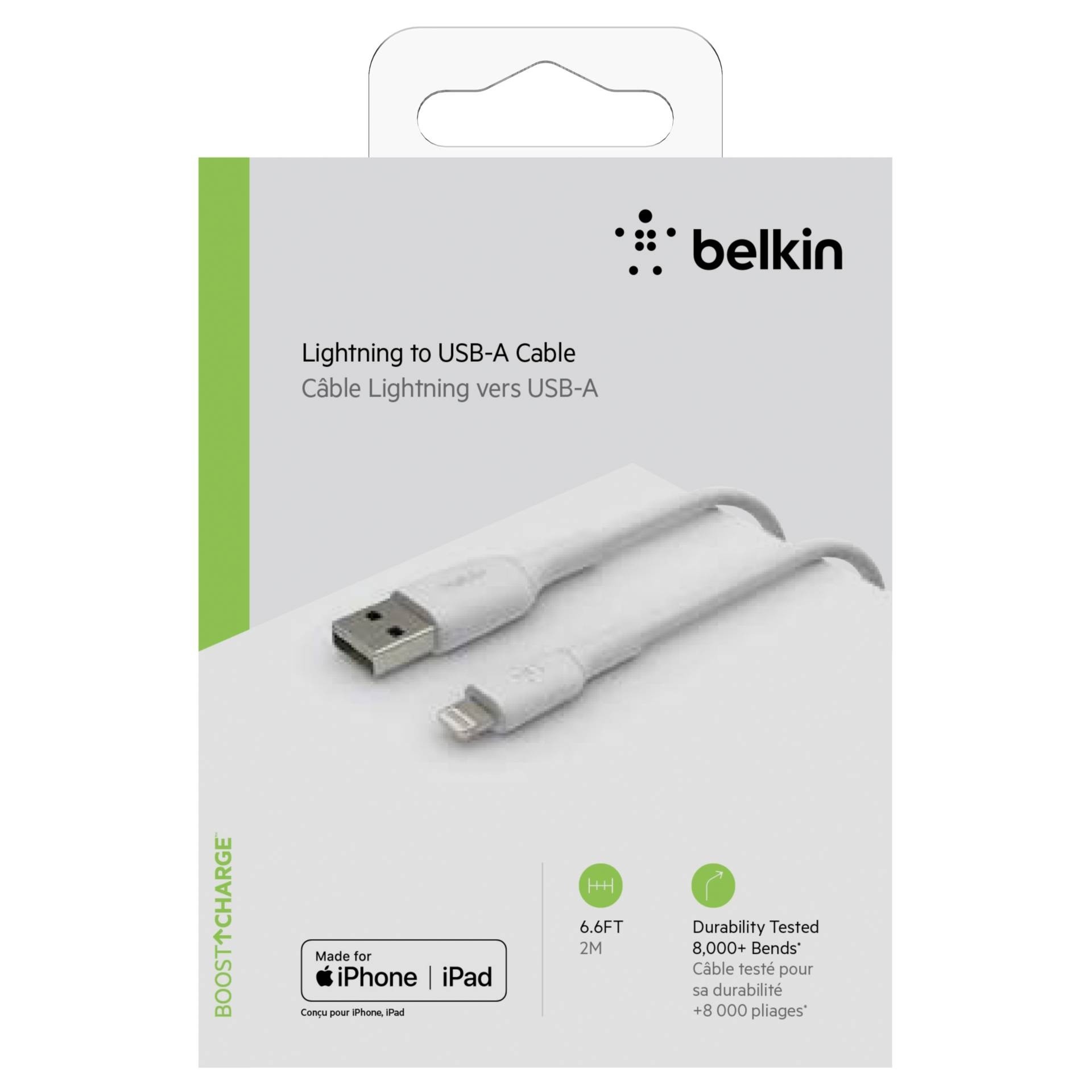 Belkin BoostCharge Lightning-auf-USB-Kabel 2m weiß