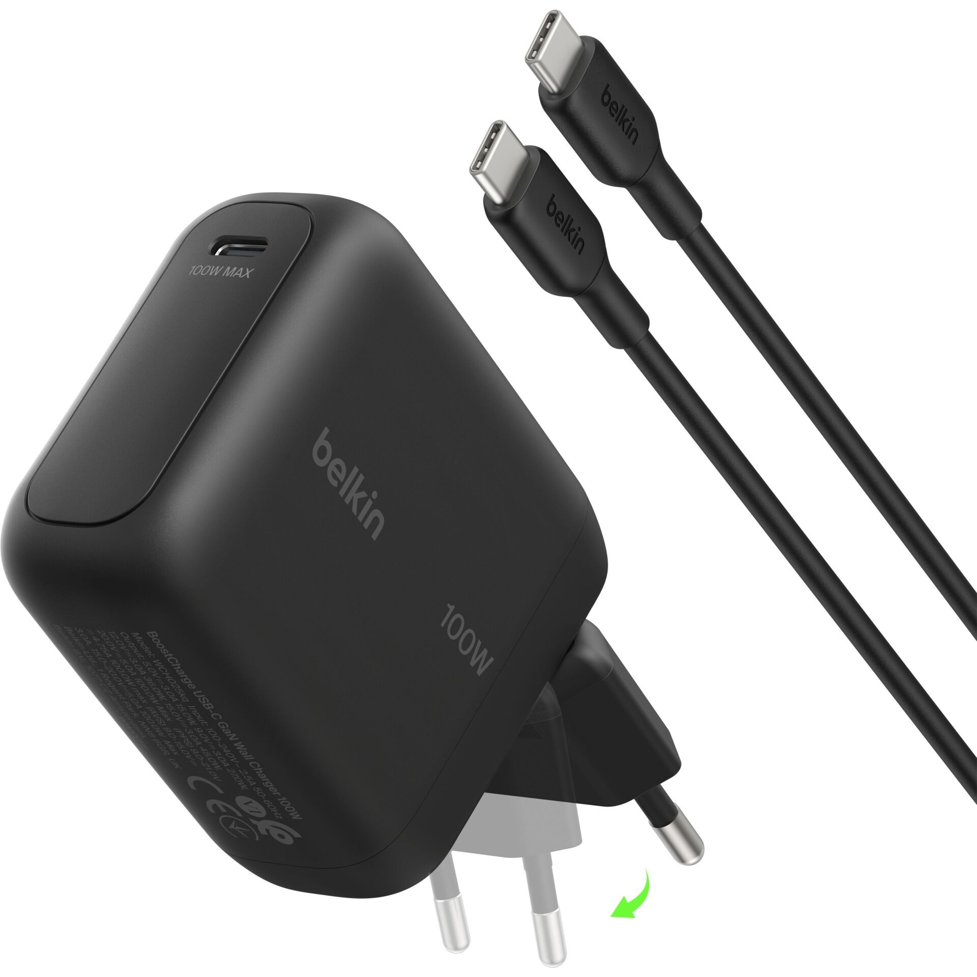 Belkin BoostCharge 100W GaN USB-C Ladegerät schwarz