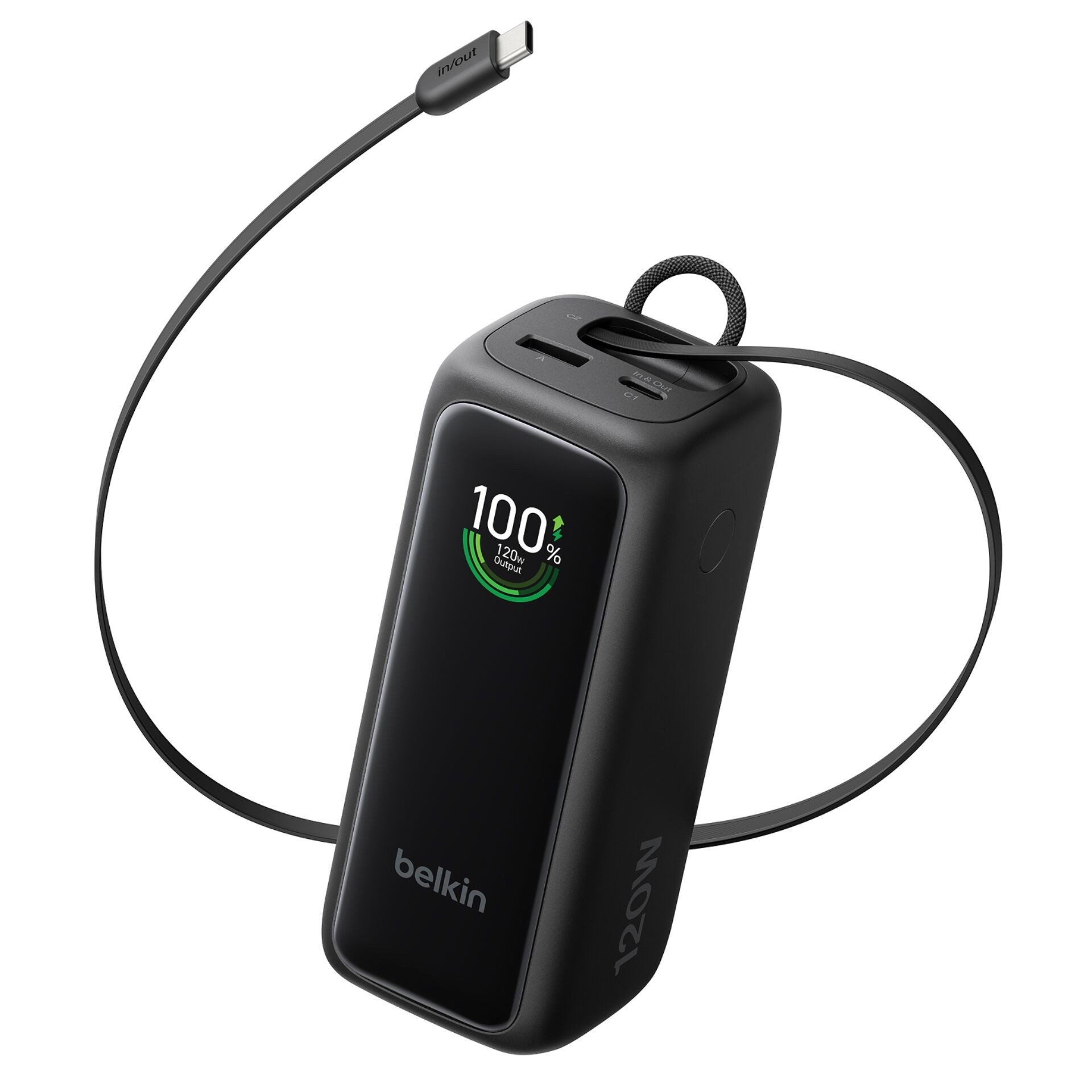 Belkin UltraCharge 22.000mAh 120W Powerbank mit integriertem USB-C Kabel