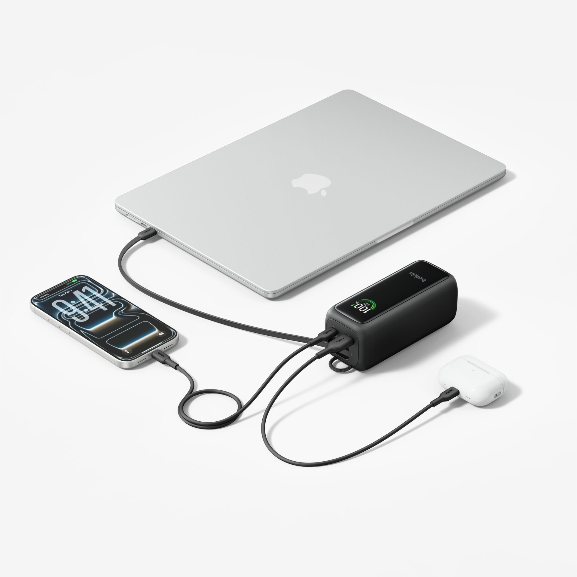 Belkin UltraCharge 22.000mAh 120W Powerbank mit integriertem USB-C Kabel