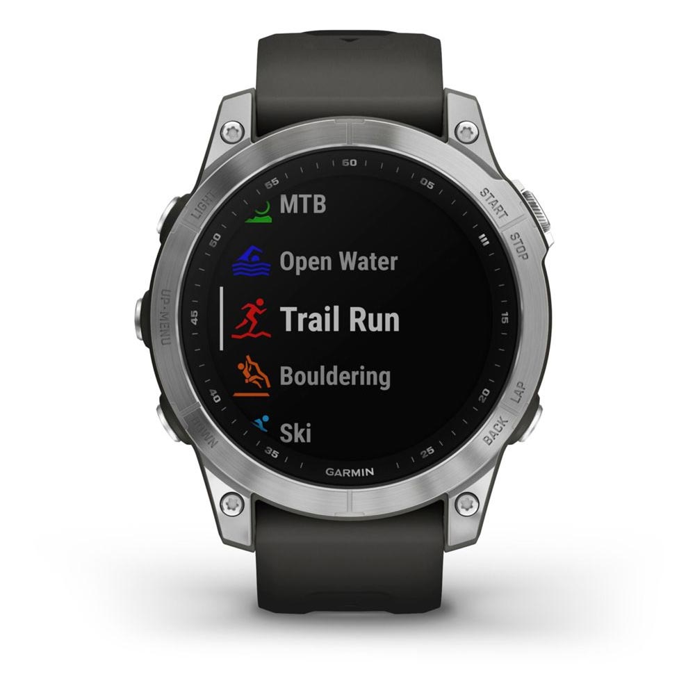 Garmin Fenix 7 Smartwatch Silber mit graphitfarbenem Armband