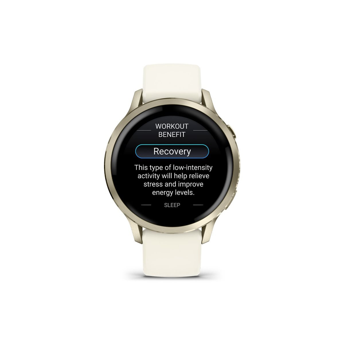 Garmin Venu 4 (41mm) Fitness-Smartwatch mit Silikon-Armband (18mm) beige/lunargold/bone