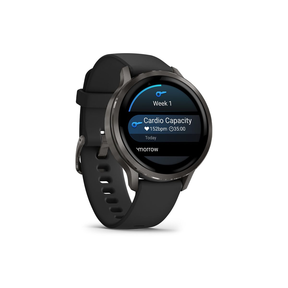 Garmin Venu 4 (41mm) Fitness-Smartwatch mit Silikon-Armband (18mm) schwarz/schiefergrau