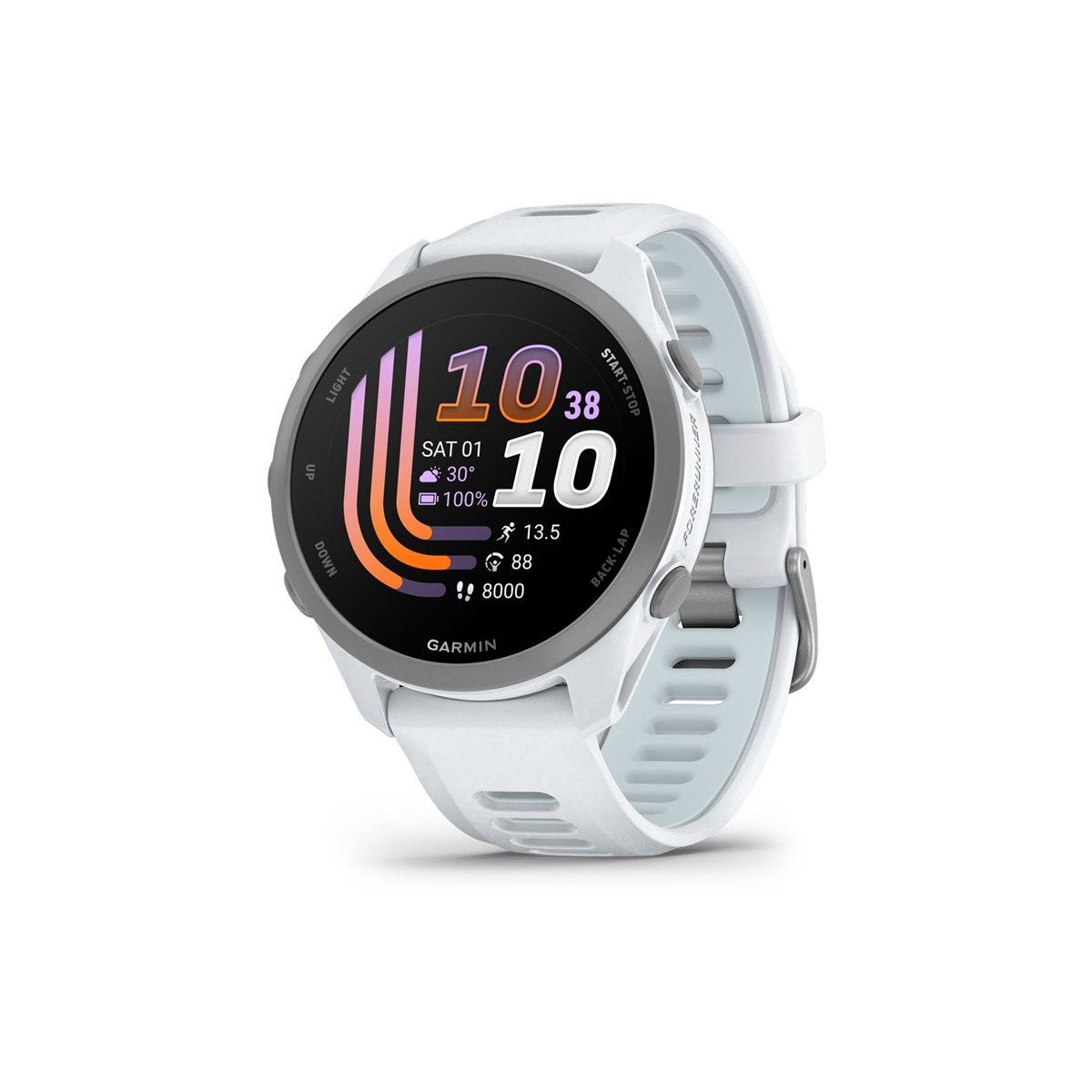 Garmin Forerunner 170 43mm GPS-Smartwatch whitestone/cloud blue