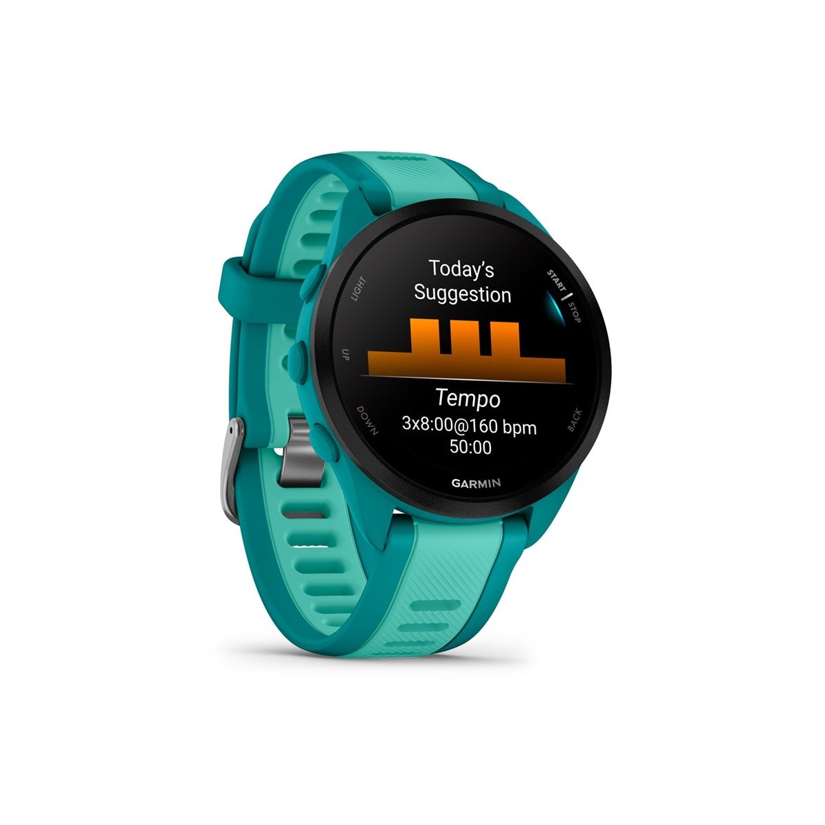 Garmin Forerunner 165 Music 43mm GPS-Laufuhr türkis/aqua