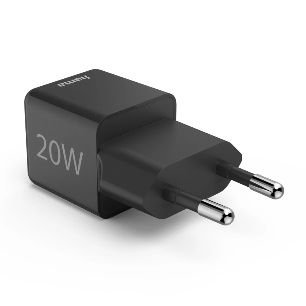 Hama Schnellladegerät, USB-C, Super-Mini-Charger, PD, 20 W, Schwarz
