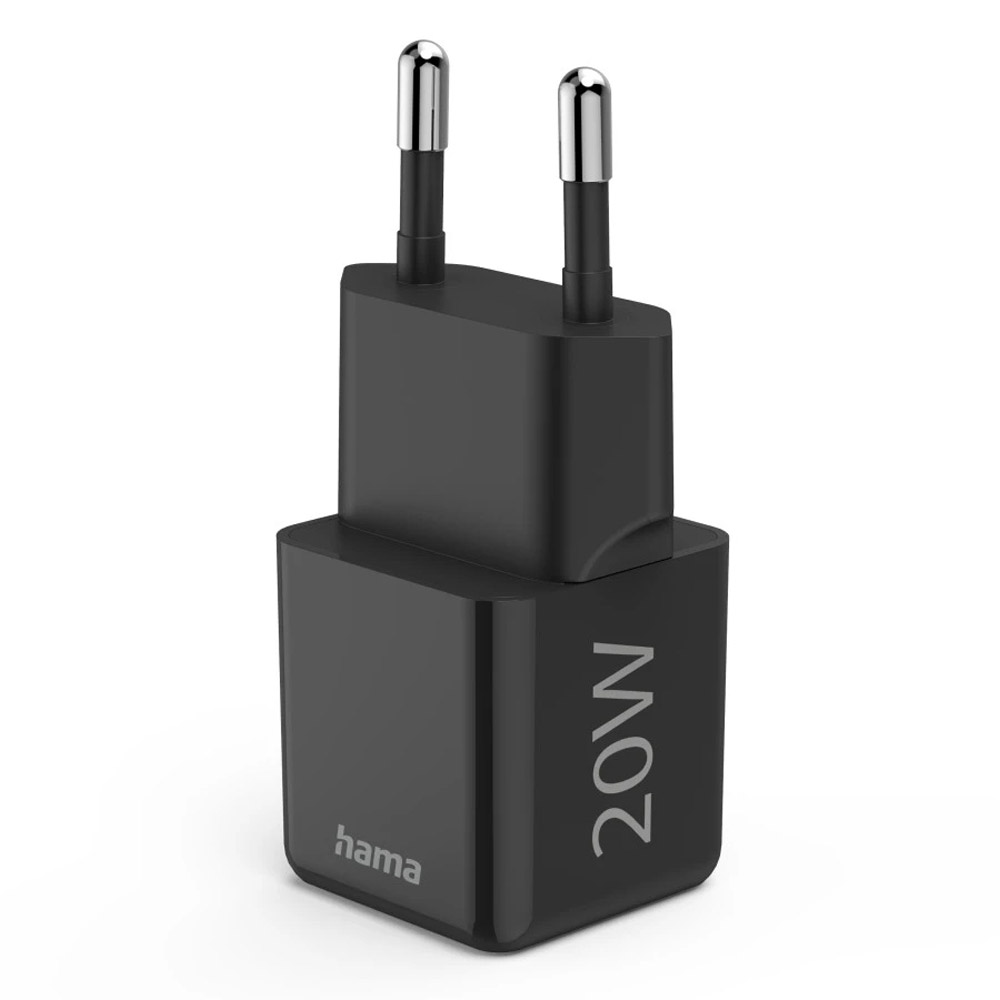 Hama Schnellladegerät, USB-C, Super-Mini-Charger, PD, 20 W, Schwarz