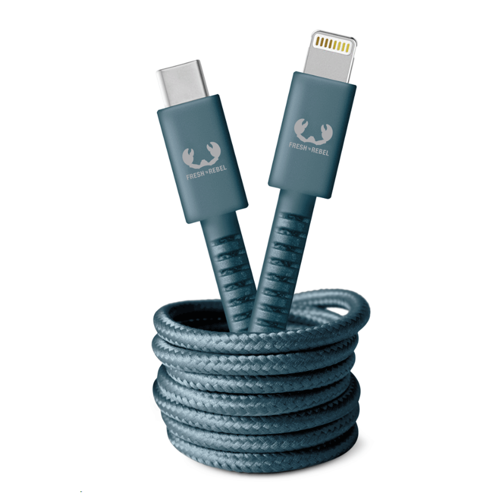 Fresh 'n Rebel 00214995 USB-C - Lightning Ladekabel 'Fabriq' 2,0 Meter Dive Blue