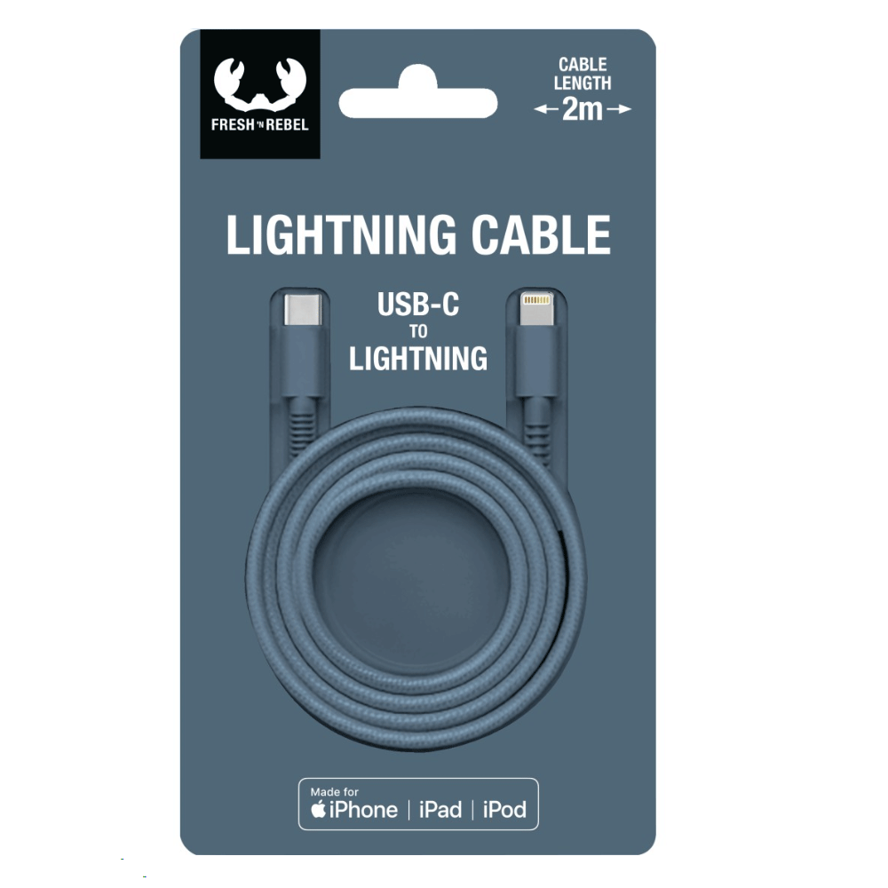 Fresh 'n Rebel 00214995 USB-C - Lightning Ladekabel 'Fabriq' 2,0 Meter Dive Blue