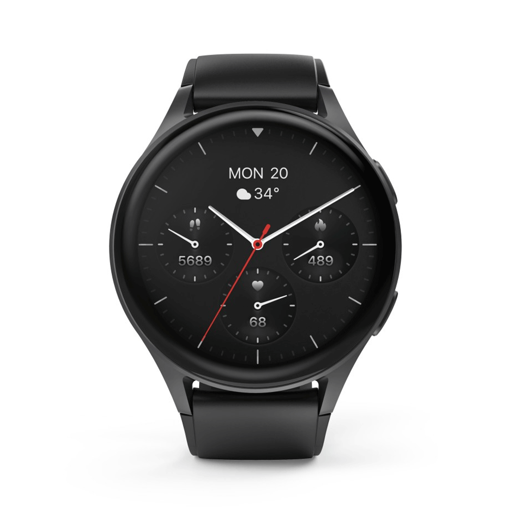Hama Smartwatch 8900 GPS AMOLED 1.43 Telefonfunktion Alexa rund Schwarz