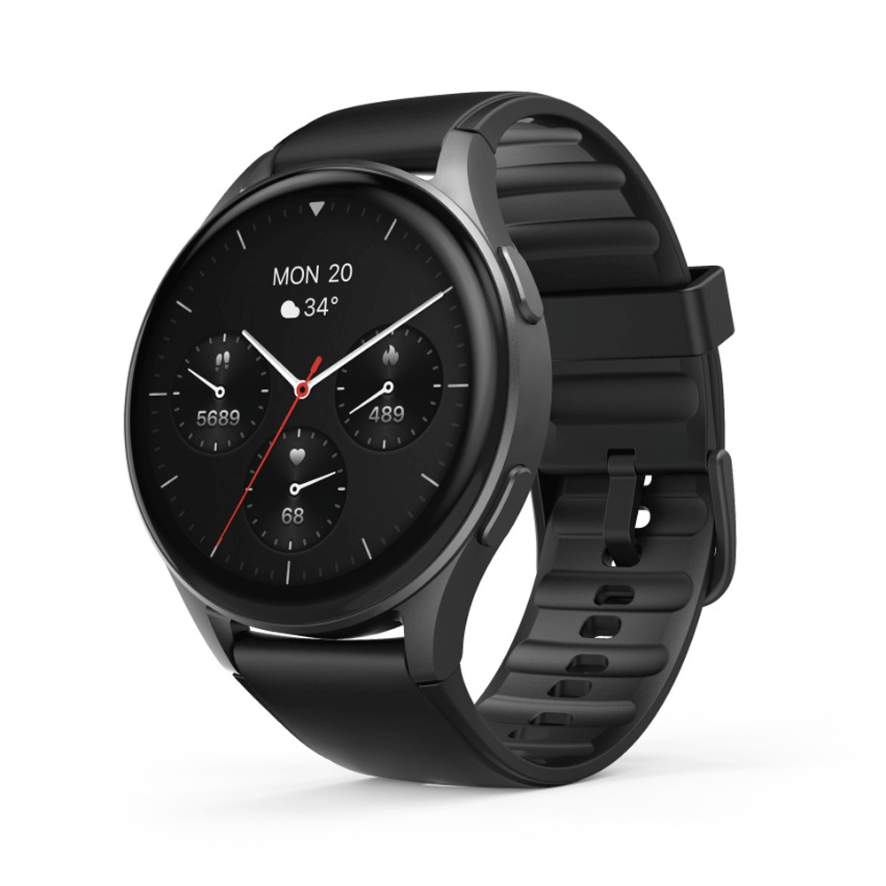 Hama Smartwatch 8900 GPS AMOLED 1.43 Telefonfunktion Alexa rund Schwarz