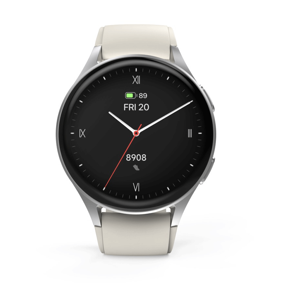 Hama Smartwatch 8900 GPS AMOLED 1.32 Telefonfunktion Alexa rund Silber