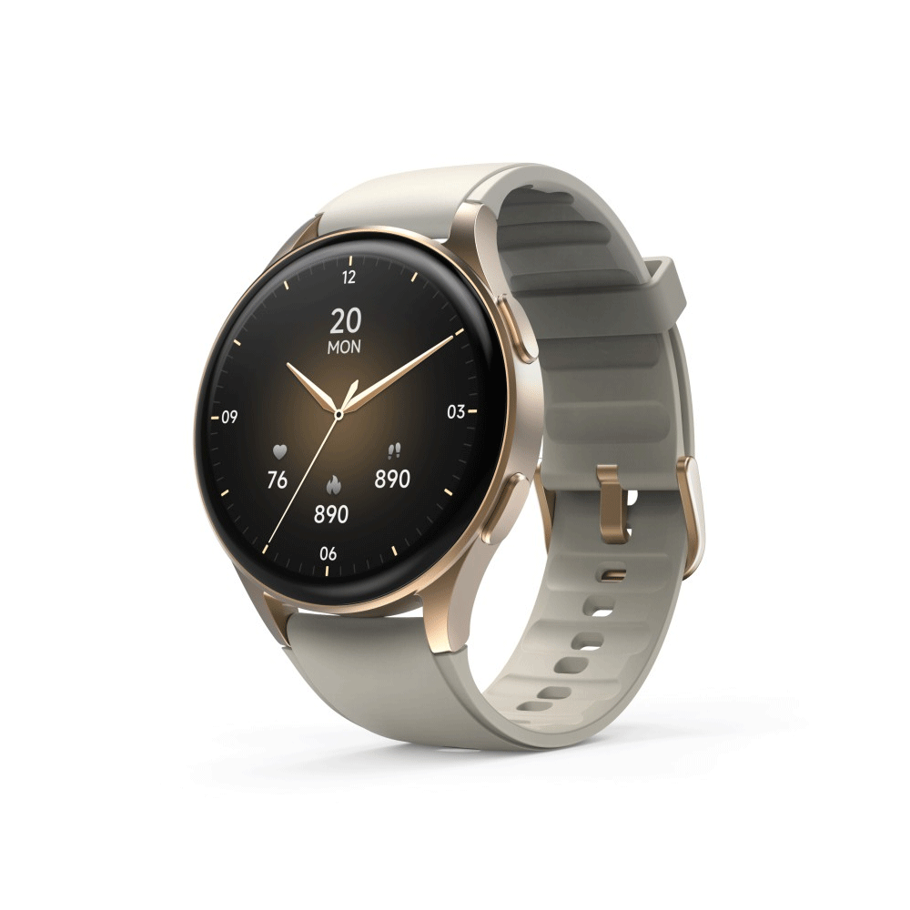 Hama Smartwatch 8900 GPS AMOLED 1.32 Telefonfunktion Alexa rund Gold