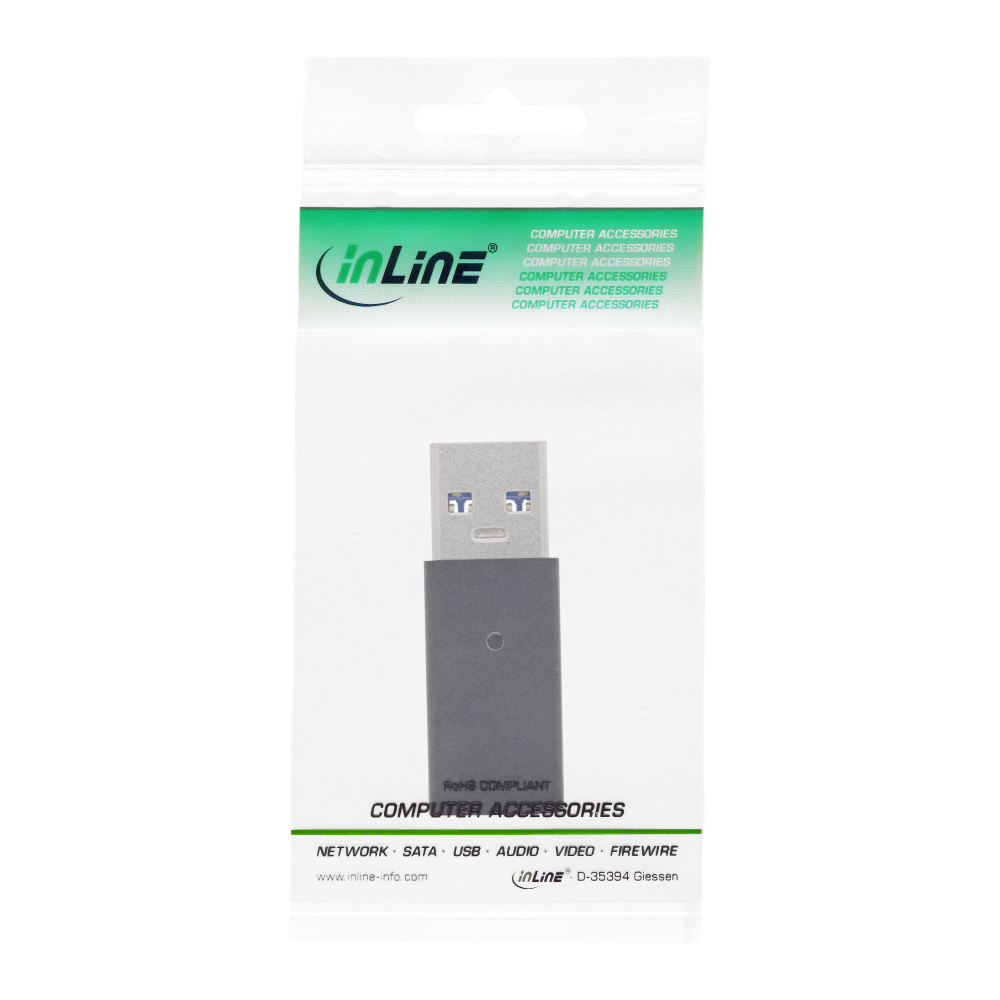 InLine® USB 3.2 Gen.2 Adapter USB-A Stecker auf USB Typ-C Buchse