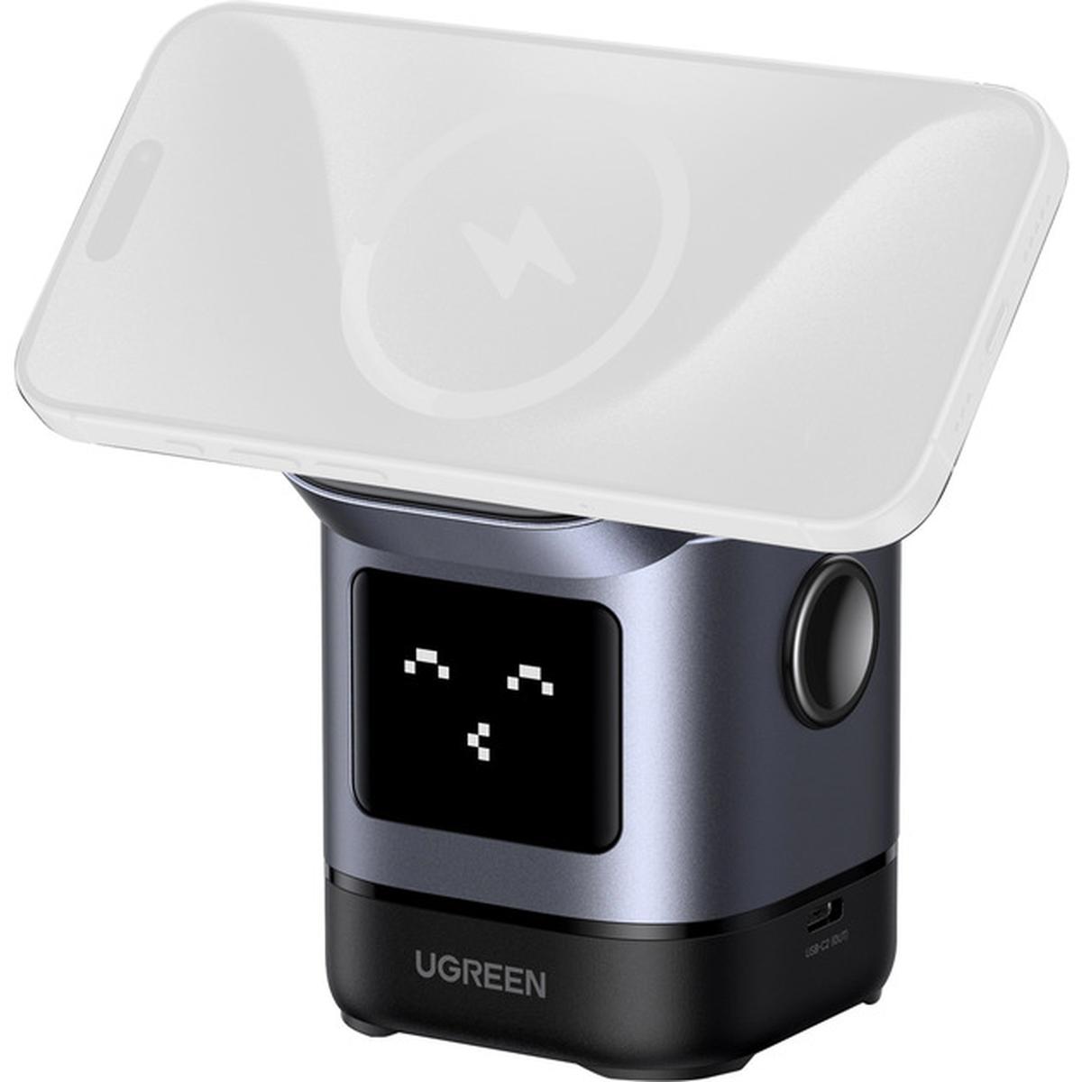 UGREEN Uno Qi2 15W 2-in-1 kabelloses Ladegerät schwarz
