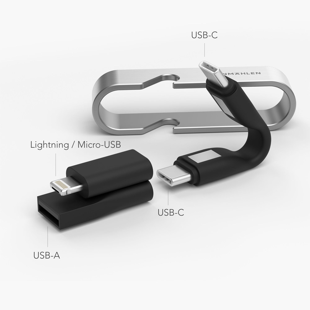 Vonmählen High Six 6-in-1 Ladekabel schwarz/silber