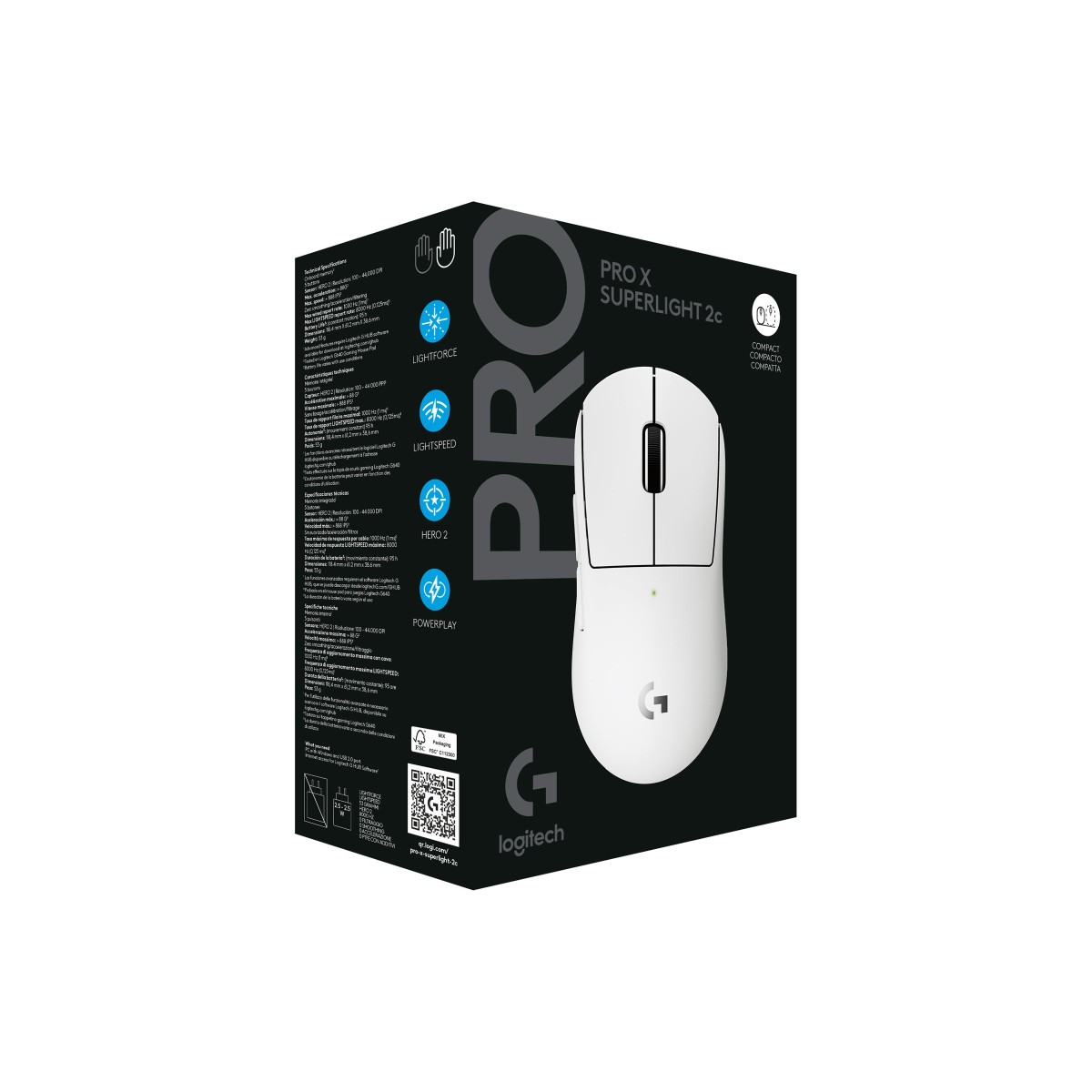 Logitech G PRO X SUPERLIGHT 2c kabellose Gaming-Maus weiß