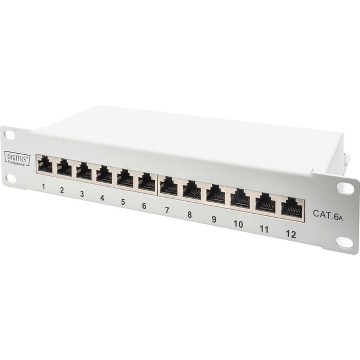 DIGITUS Cat 6A 12-Port Patchpanel