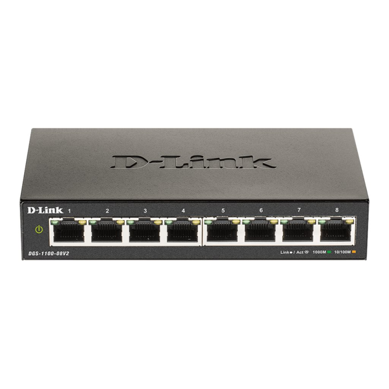 D-Link DGS-1100-08V2, 8-Port Layer 2 smart managed Gigabit Switch