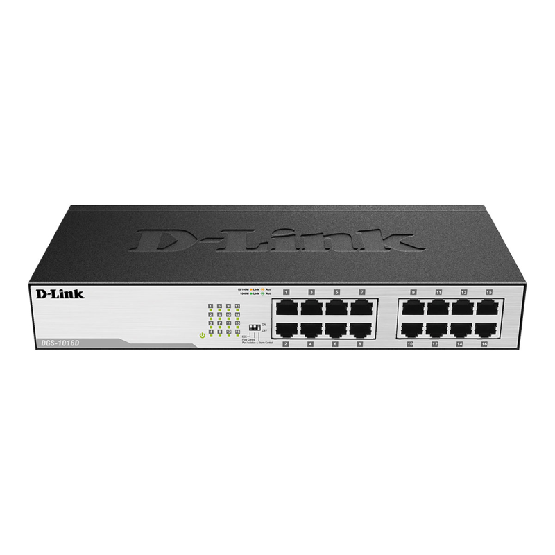 D-Link DGS-1016D Gigabit Switch  schwarz Metallisch (2.Wahl)