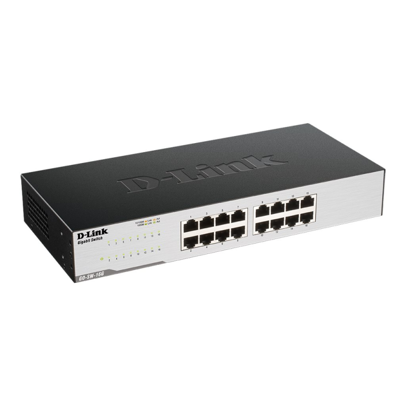 D-Link GO-SW-16G Gigabit Easy Ethernet Gigabit Desktop Switch schwarz