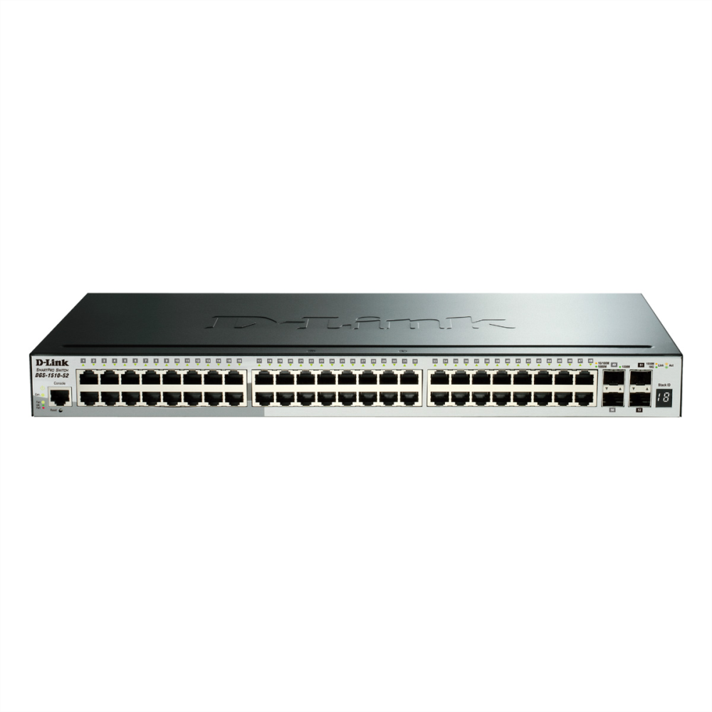 D-Link DGS-1510-52XMP/E, 52-Port Layer 2/3 Smart Managed PoE Gigabit Stack Switch