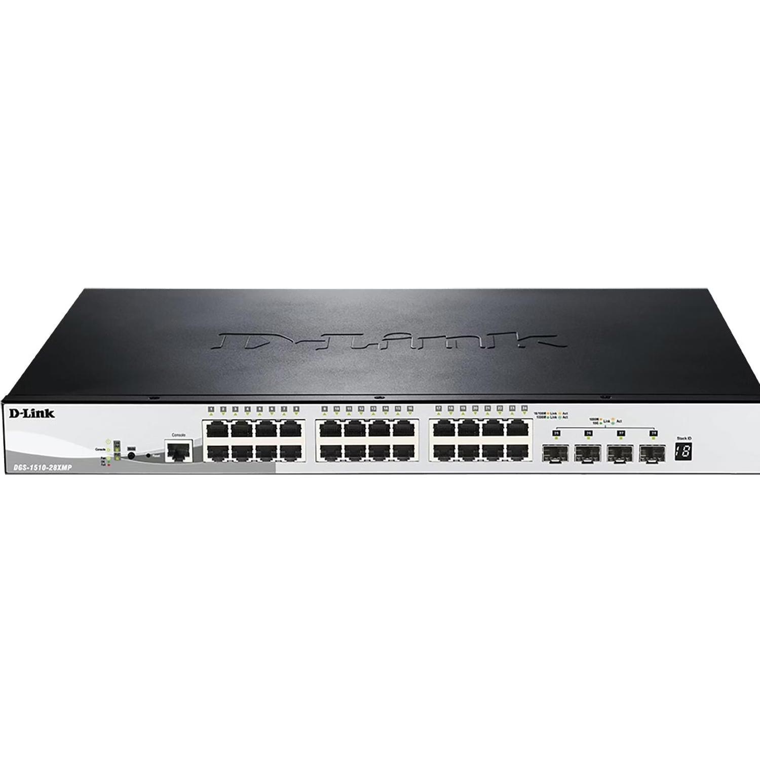 D-Link DGS-1510-28XMP/E 28-Port Smart Managed PoE+ Gigabit Stack Switch