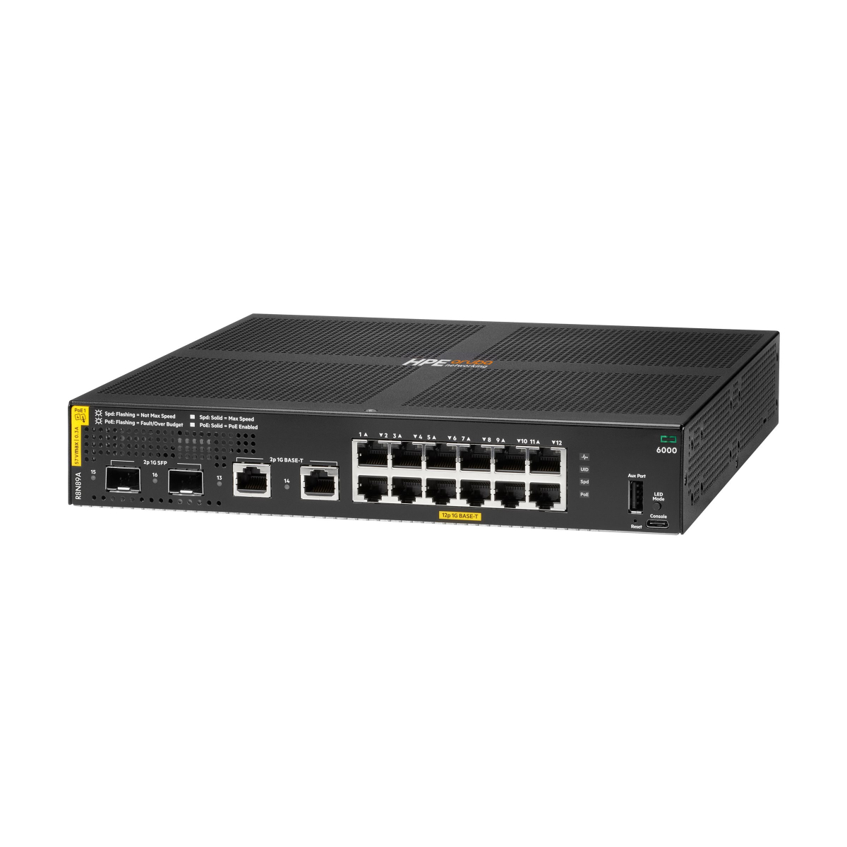 HPE Aruba 6000 12G CL4 2SFP 139W (PoE) Switch
