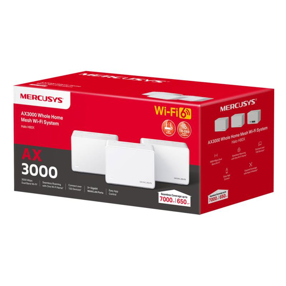 Mercusys Halo H80X AX3000 WiFi 6 Mesh System (3er-Pack)