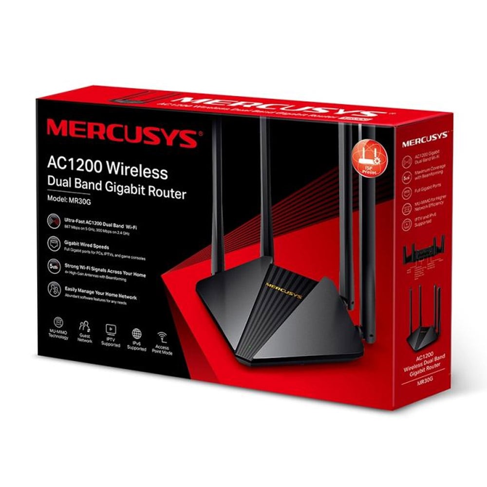 Mercusys MR30G Gigabit Router schwarz