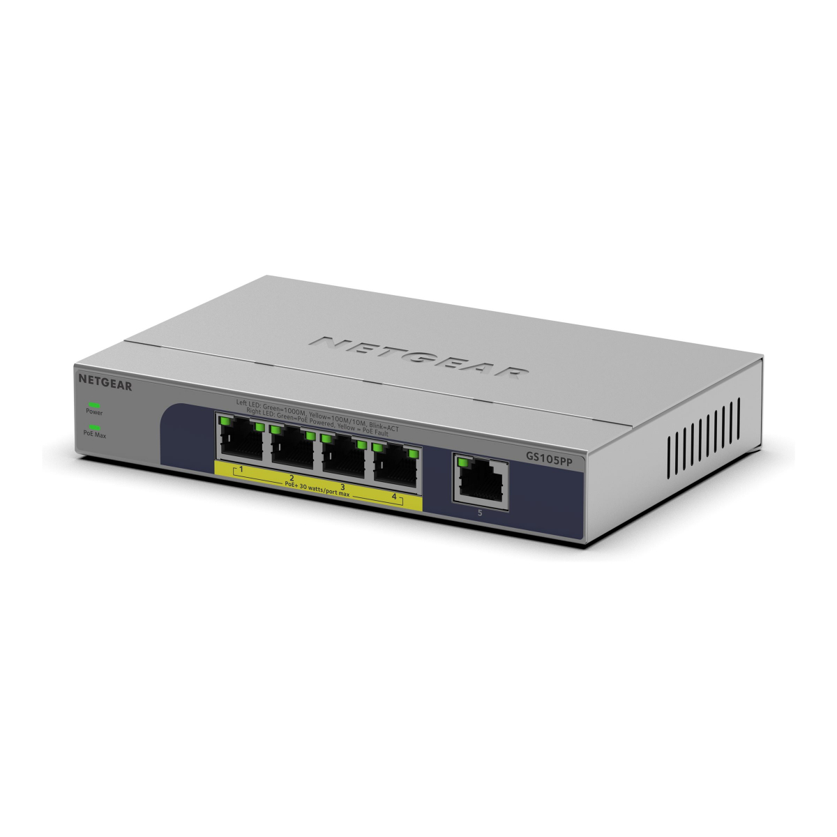 Netgear GS105PP 5-Port PoE+ Gigabit Ethernet Unmanaged PoE Switch