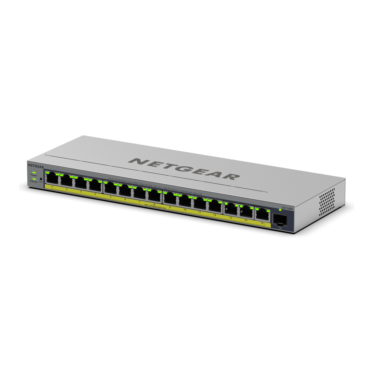 Netgear GS116EP 16-Port PoE+ Gigabit Ethernet Plus Switch mit PoE+