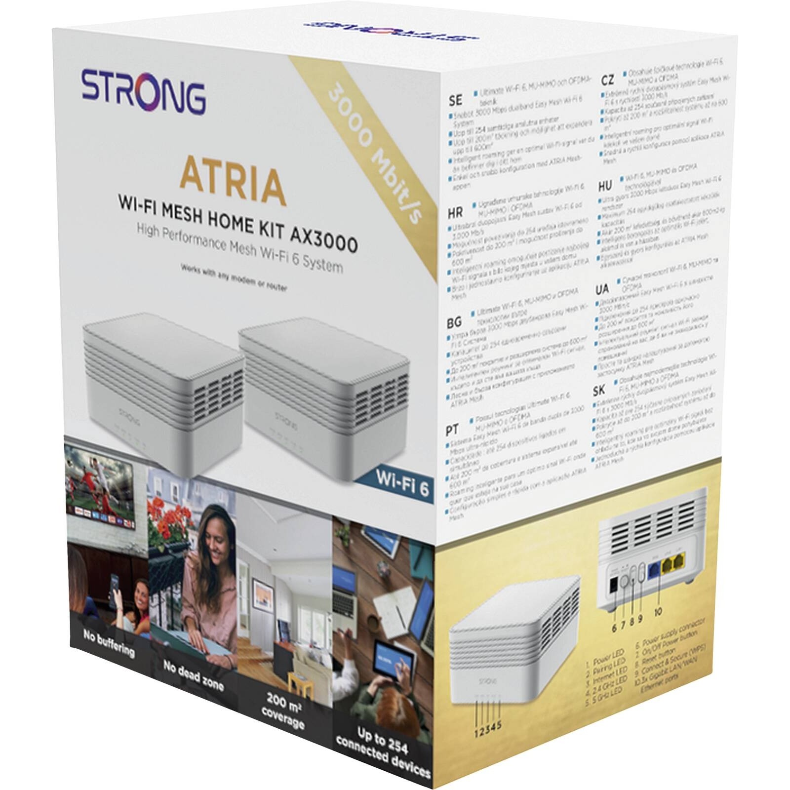 Strong ATRIA Mesh Home Kit AX3000 WiFi 6 Mesh-WLAN-System 2er Set weiß