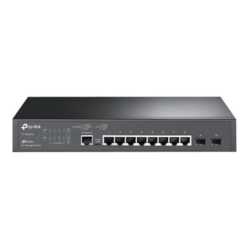 TP-Link TL-SG3210 Managed LAN Switch 8 Port Netzwerk Switch mit 2 SFP Ports
