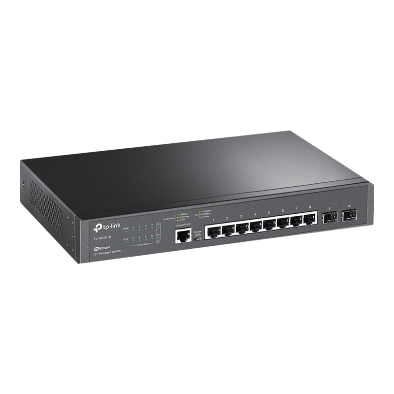 TP-Link TL-SG3210 Managed LAN Switch 8 Port Netzwerk Switch mit 2 SFP Ports
