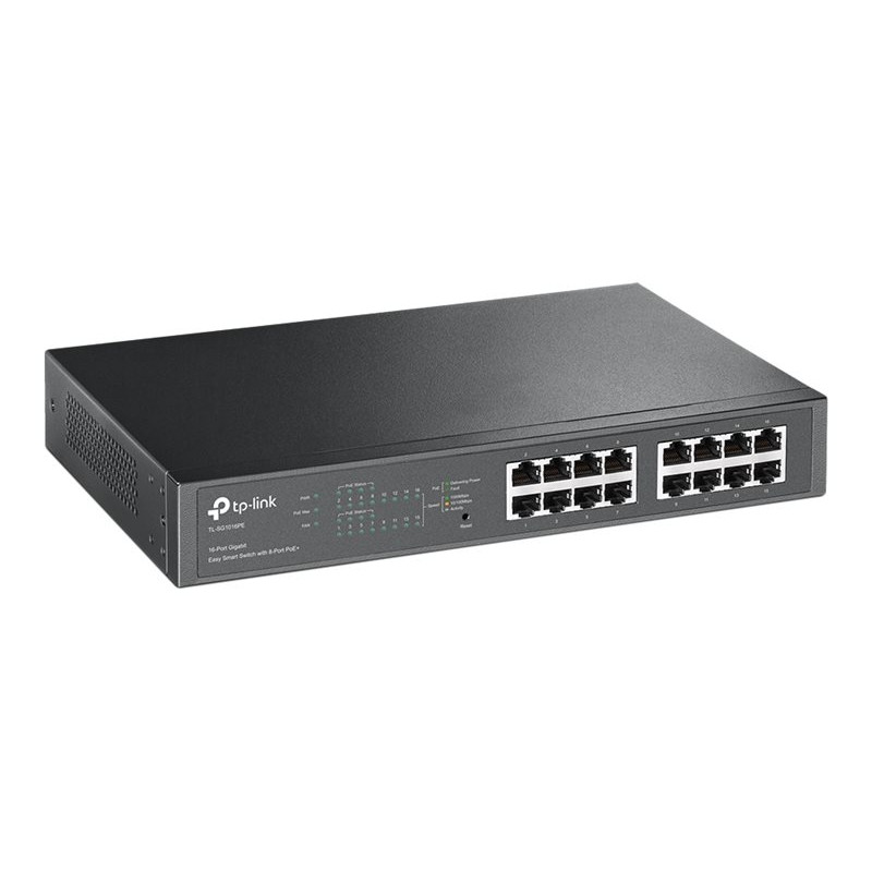 TP-Link TL-SG1016PE 16-Port Gigabit Easy Smart Switch mit 8 PoE+ Ports Schwarz